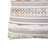 Benzara UPT-261537 Square Jacquard Cotton Accent Throw Pillow, Brown, White