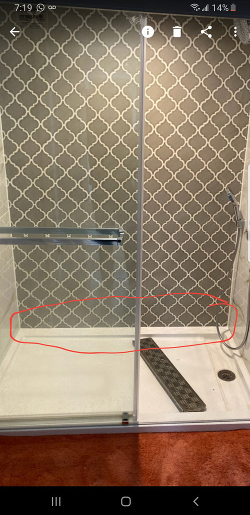 water leaking from shower into bedroom downstairs