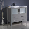 Fresca Torino 36" Gray Modern Bathroom Cabinet With Integrated Sink