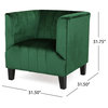 GDF Studio Lillian Modern Velvet Club Chair, Emerald