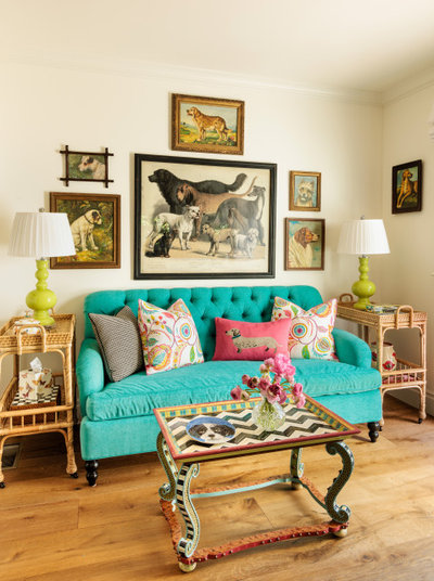Eclectic Family Room by Alison Kandler Interior Design