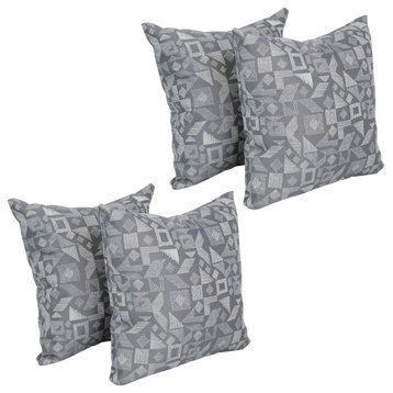 17" Jacquard Throw Pillows With Inserts, Set of 4, Nina Grayst