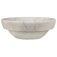 Eden Bath Echo Bowl Shaped Vessel Sink in Honed White Marble