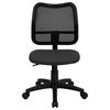 Mid-Back Mesh Swivel Task Chair with Gray Fabric Padded Seat