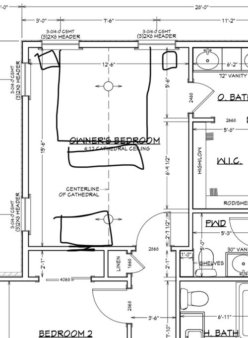 Which wall to place bed in master bedroom?