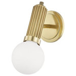 Hudson Valley Lighting - Hudson Valley Lighting 5100-AGB Reade - Reade 1 Light Wall Sconce - Aged Brass Finish Reade 11.75 Inch 8W  Aged BrassUL: Suitable for damp locations Energy Star Qualified: n/a ADA Certified: n/a  *Number of Lights: 1-*Wattage:8w LED bulb(s) *Bulb Included:Yes *Bulb Type:LED *Finish Type:Aged Brass