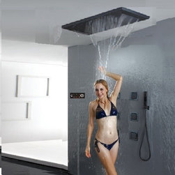 Lima Multi Color Water Powered Led Shower with Adjustable Body Jets - Showerheads And Body Sprays