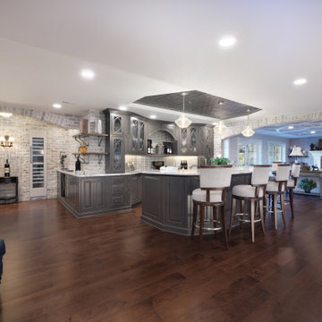 Lower Level Remodel with Bar, Kitchen and Wine Room