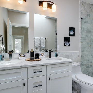 Bathroom Remodeling With Corner Tub, Standing Shower, Sink & Cabinet, Illinois