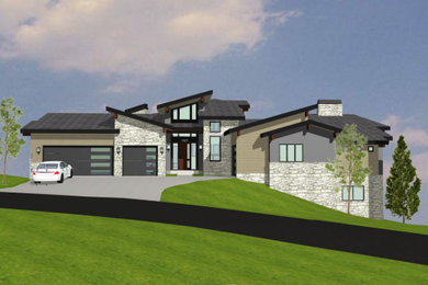 Inspiration for a contemporary exterior home remodel in Denver