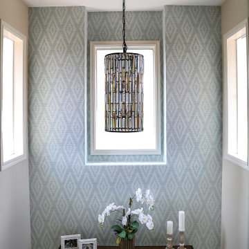 Bold wallpaper gives stylish focal point