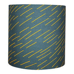 Markless Design - Slash Print Lampshade, Orange and Navy, Large - Lampshades