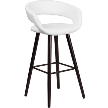 Flash Furniture Brynn Series 29" High Contemporary White Vinyl Barstool