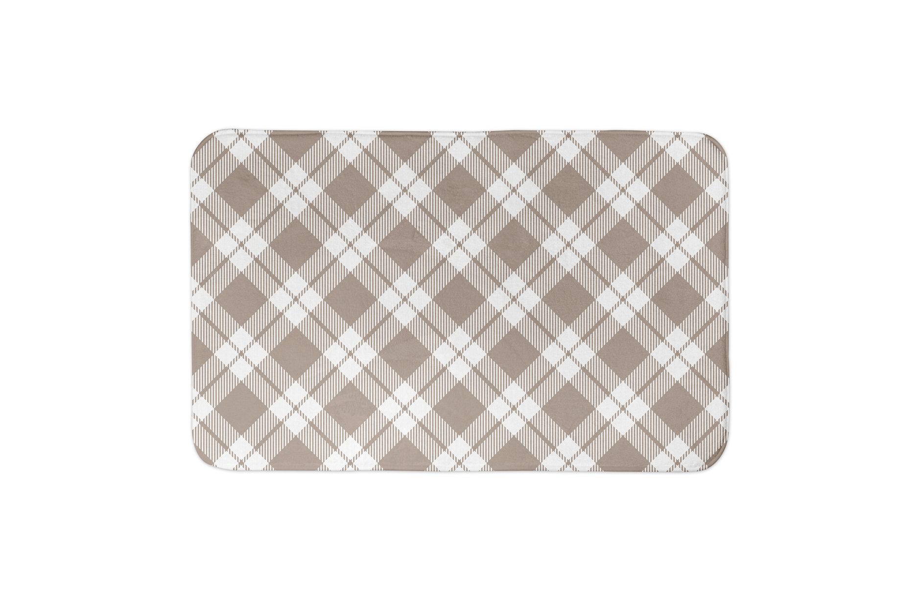 Tan Plaid Bath Mat - Farmhouse - Bath Mats - by Designs Direct | Houzz