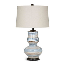 Bassett Mirror Hadley Multi-Colored Striped Table Lamp - Table Lamps