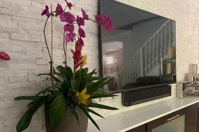 Inspiration for a modern living room remodel in Miami