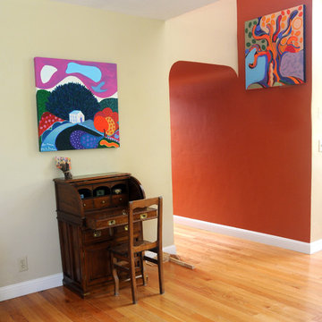 A beautiful two story house in Palo Alto, with Cathedral living room