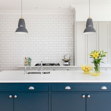 Shaker Kitchen with Hague Blue Island