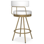 ARTeFAC - Gold with White Swivel Counter Bar Stool Made in Canada, Bar Height - This Canadian made to order stool can be ordered in many different color combinations, You love curating your surroundings with a hipster look, a relaxed ambience, and the out of the ordinary. At your place, it’s never business as usual. You have your standards, especially for furnishings. There is nothing superfluous or artificial about it—it’s really you!
