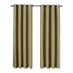 Royal Tradition - Galleria Blackout Thermal Insulated Stripe Curtain, Tan Beige, 54"x95" Single - Curtains