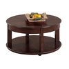 Sebring Contemporary Medium Ash Wood Castered Round Cocktail Table