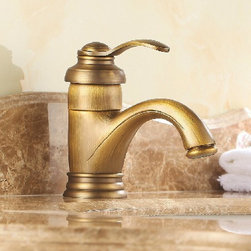 Antique Inspired Brass Bathroom Sink Faucet - Polished Brass Finish T0405A - Bathroom Sink Faucets