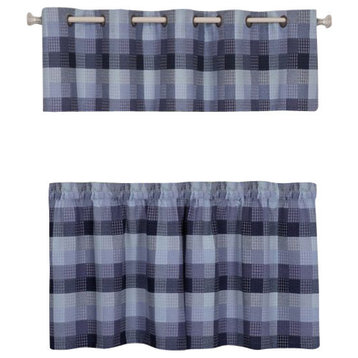 Harvard Valance With 10 Small Grommets, 58"x14" Blue