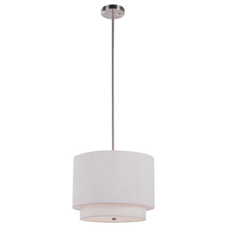 Trans Globe Tiered Shade 15" Wide Mini Drop Pendant in Ivory