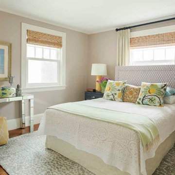 Serene & Color-Infused Waban Victorian: Guest Bedroom