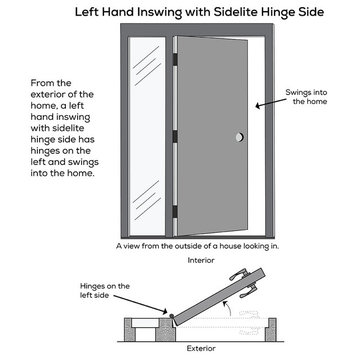 51"x81.75" 4-Lite Clear Left-Hand Inswing Fiberglass Door With Sidelite