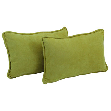 20"X12" Double-Corded Microsuede Back Support Pillows Set of 2, Mojito Lime