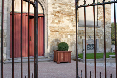 Idée de décoration pour une entrée champêtre.