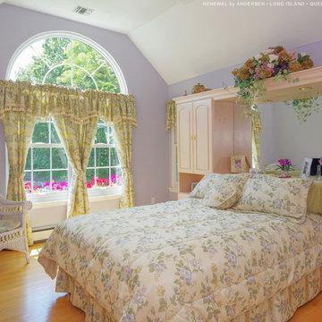 Pretty Bedroom with New White Window Combination - Renewal by Andersen Long Isla