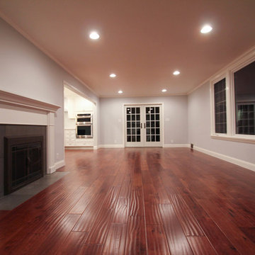 Living Room Remodel with Hand Scraped Wood Floor