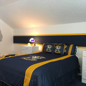 Notre Dame Fighting Irish Themed Murals, painted in a bedroom loft by Tom Taylor