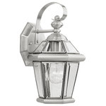 Livex Lighting - Georgetown Outdoor Wall Lantern, Brushed Nickel - Our Georgetown collection looks to add regal elegance to your home with a line of lighting that embodies classic design for those who only want the finest. Using the highest quality materials available, the Georgetown begins with solid brass so that each fixture not only looks fantastic, but provides a fit and finish that will last for years as well.