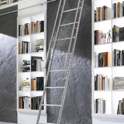 SL.6002.KL Rolling Library Ladder with Optional Stainless Steel Handrails - Storage And Organization