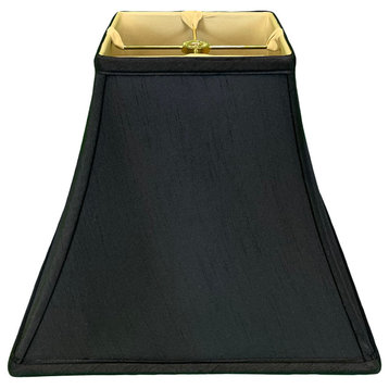 Royal Designs Square Bell Lamp Shade, Black, 7x14x11.5, Single