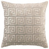 Greek Key Metallic Silver Embroidered, Gray