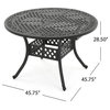 GDF Studio Stannis Outdoor Expandable Aluminum Dining Table, Black Sand