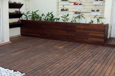 Ipe deck wood at a terrace garden area