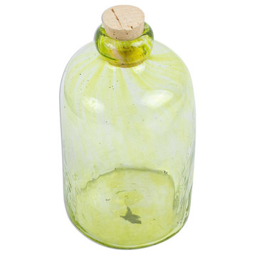NOVICA Lemon Lime Currents And Blown Glass Bottle