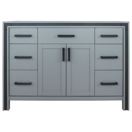 Lexora Home Ziva 48" Vanity Cabinet in Dark Gray