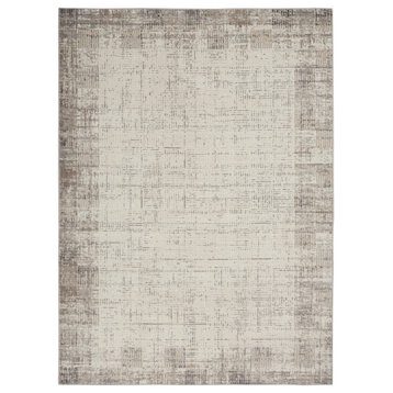 Nourison Elation Modern Abstract Ivory Gray 5'x7' Area Rug