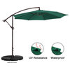 10' Offset Patio Shade Cantilever Outdoor Umbrella, Base, Vertical Tilt, Green