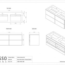 LUSSO STONE CELARE MATT CONCRETE GREY DOUBLE VANITY UNIT AND BASIN 1200 - Products