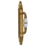 Mestre - Amberes Antique Brass Door Pull Handle On Plate 16" W/Swarovski . One piece. - Introducing the Amberes Door Pull Handle on Plate 16" with clear Swarovski Crystals from our exquisite Classica collection.