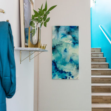 A Space Guided by Color Therapy Hall and Staircase