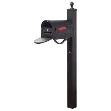 Hummingbird Curbside Mailbox With Locking Insert and Springfield Mailbox Post