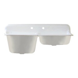 Randolph Morris 47" Cast Iron Double Bowl Farmhouse Sink - Kitchen Sinks